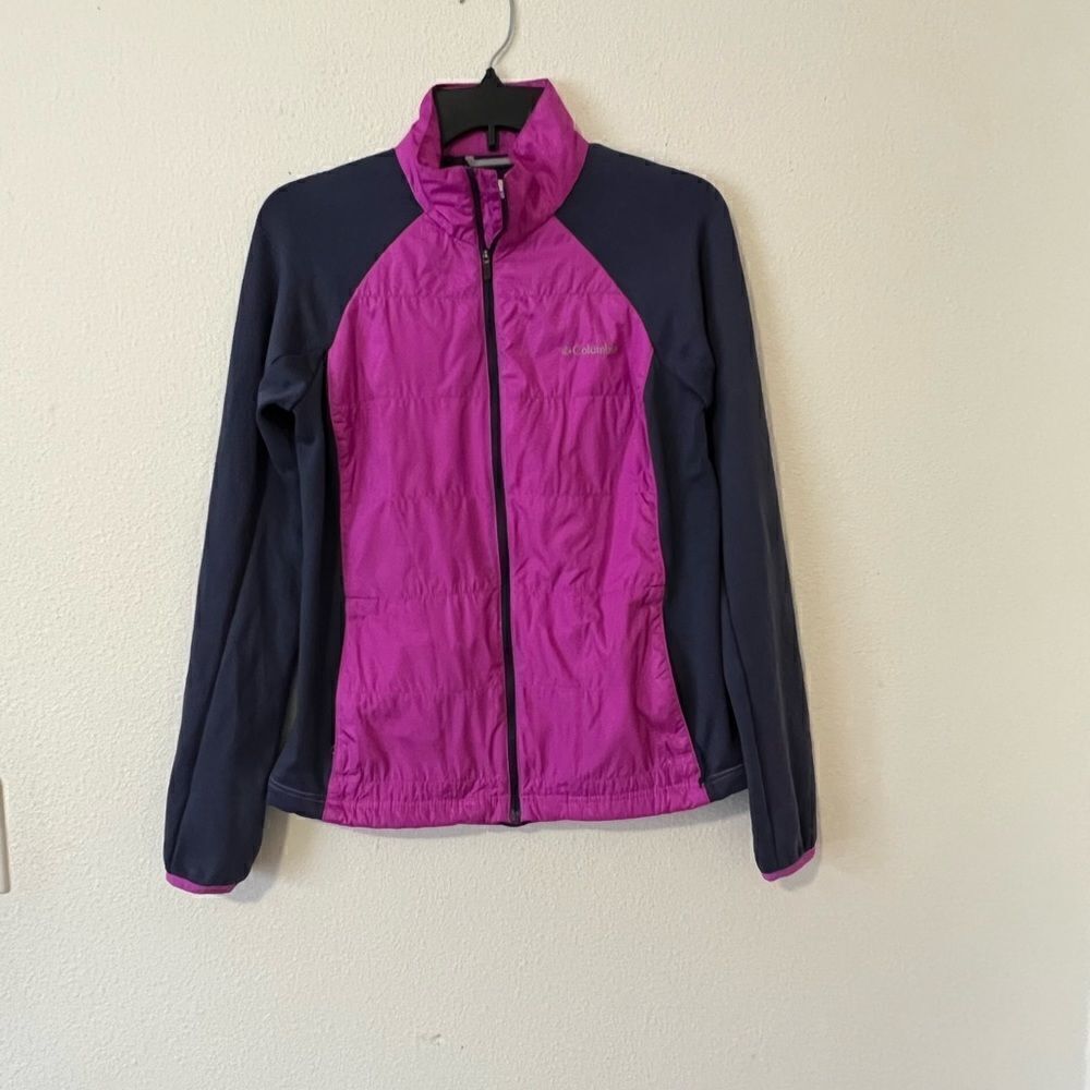 COLUMBIA PUFFER JACKET WOMENS M PACKABLE COAT LIGHTWEIGHT PURPLE SizeM